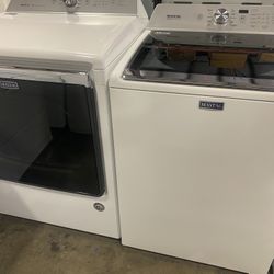 MAYTAG XL CAPACITY TOP LOAD WASHER DRYER ELECTRIC SET SETS*