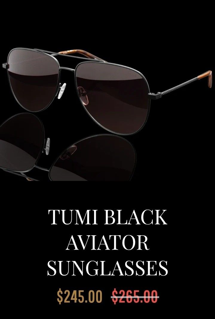Tumi Aviator De Rigo Rem Sunglasses Color Black Made in Japan