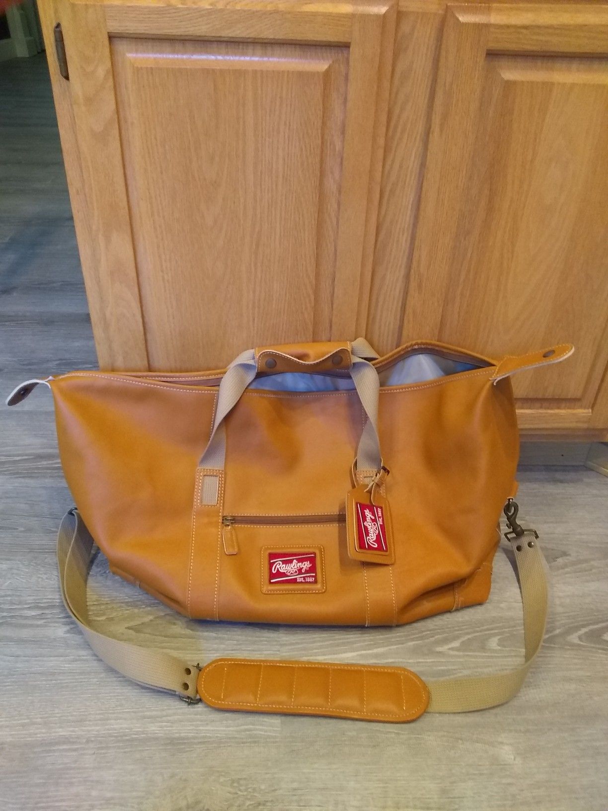 Rawlings Leather Sports Travel Duffle Bag