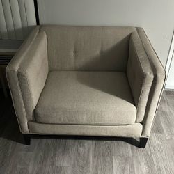 Beige Twill Arm Chair