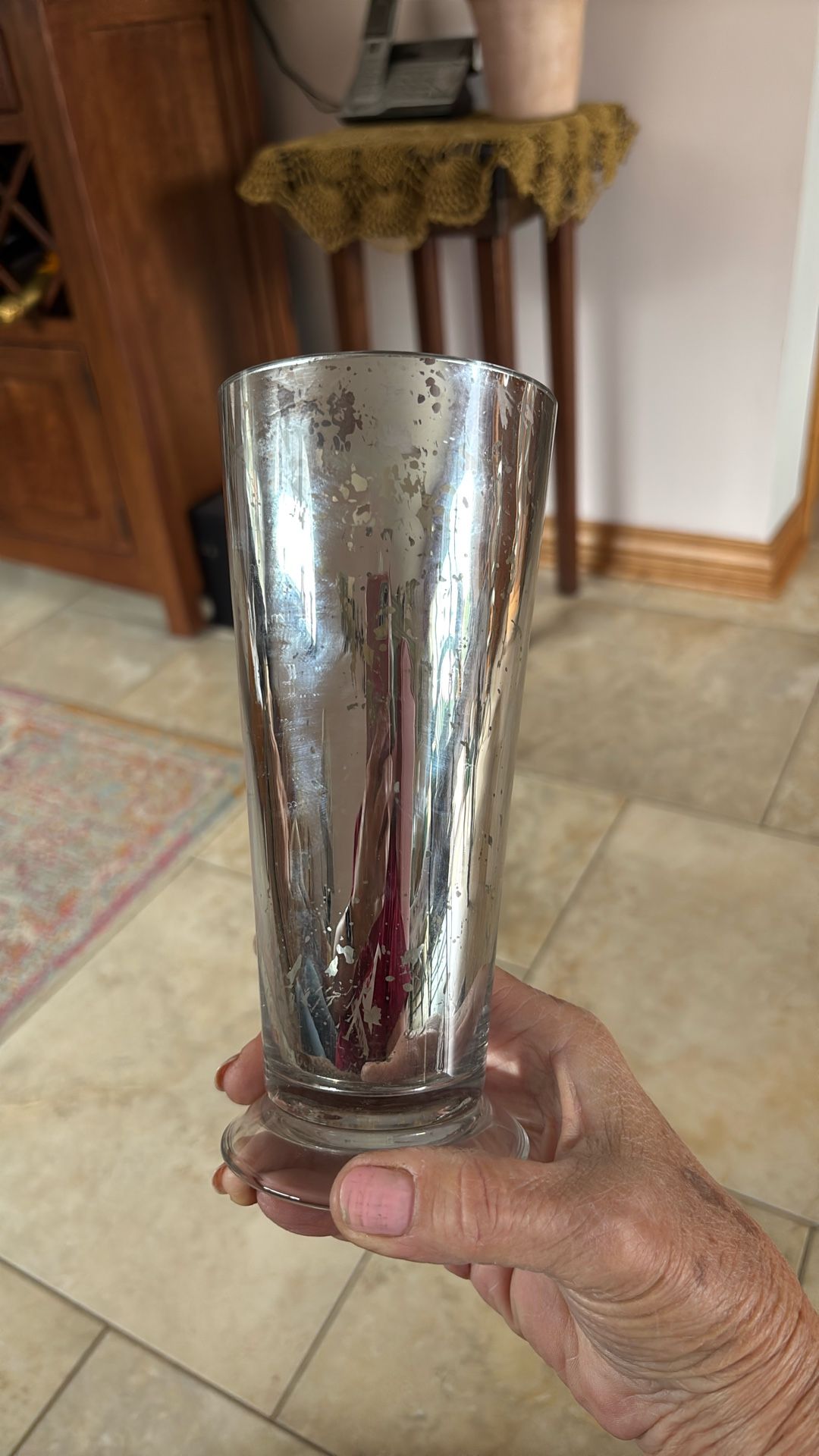 Teleflora Antique Silver Finish Vase
