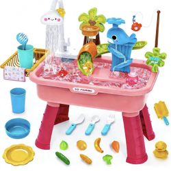  Toddler Sand Water Table Toy with Electric Water Pump