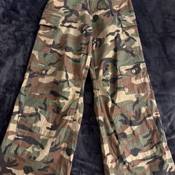 Wide Leg Cargos Army 