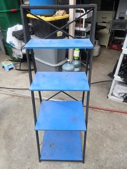 4-Tier Blue Foldable Shelves