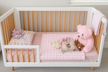 Babyletto Lolly Convertible Crib, White/Natural + Pottery Barn Kids Lullaby 2-Stage Crib Mattress