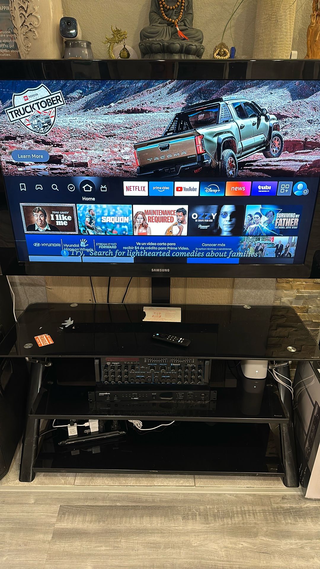 45inch Samsung Tv And Glass Table Stand