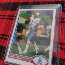 Warren Moon 1991 Upper Deck Error Hologram Back Football Card 