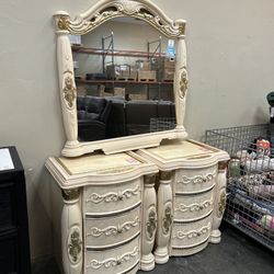 Barnes Italian Mirror + Dresser – Classic Luxury Look