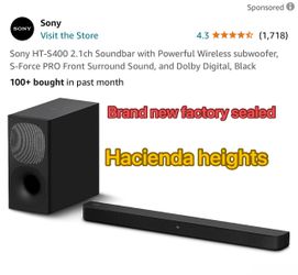 Sony HT-S400 2.1ch Soundbar with Powerful Wireless subwoofer, S-Force PRO Front Surround Sound, and