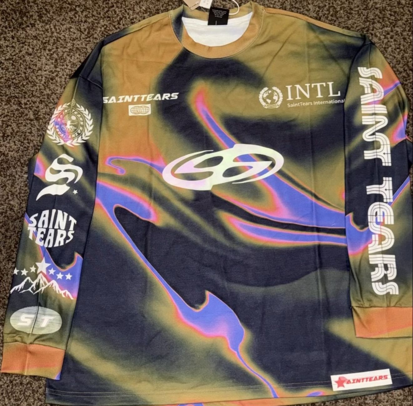 Brown Multi Color Saint Tears Off road Jersey