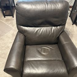 Leather Glider/Swivel Power Recliner With Rechargeable Battery Pack 