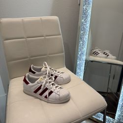 slightly used very food condition Converse Superstar red stripes