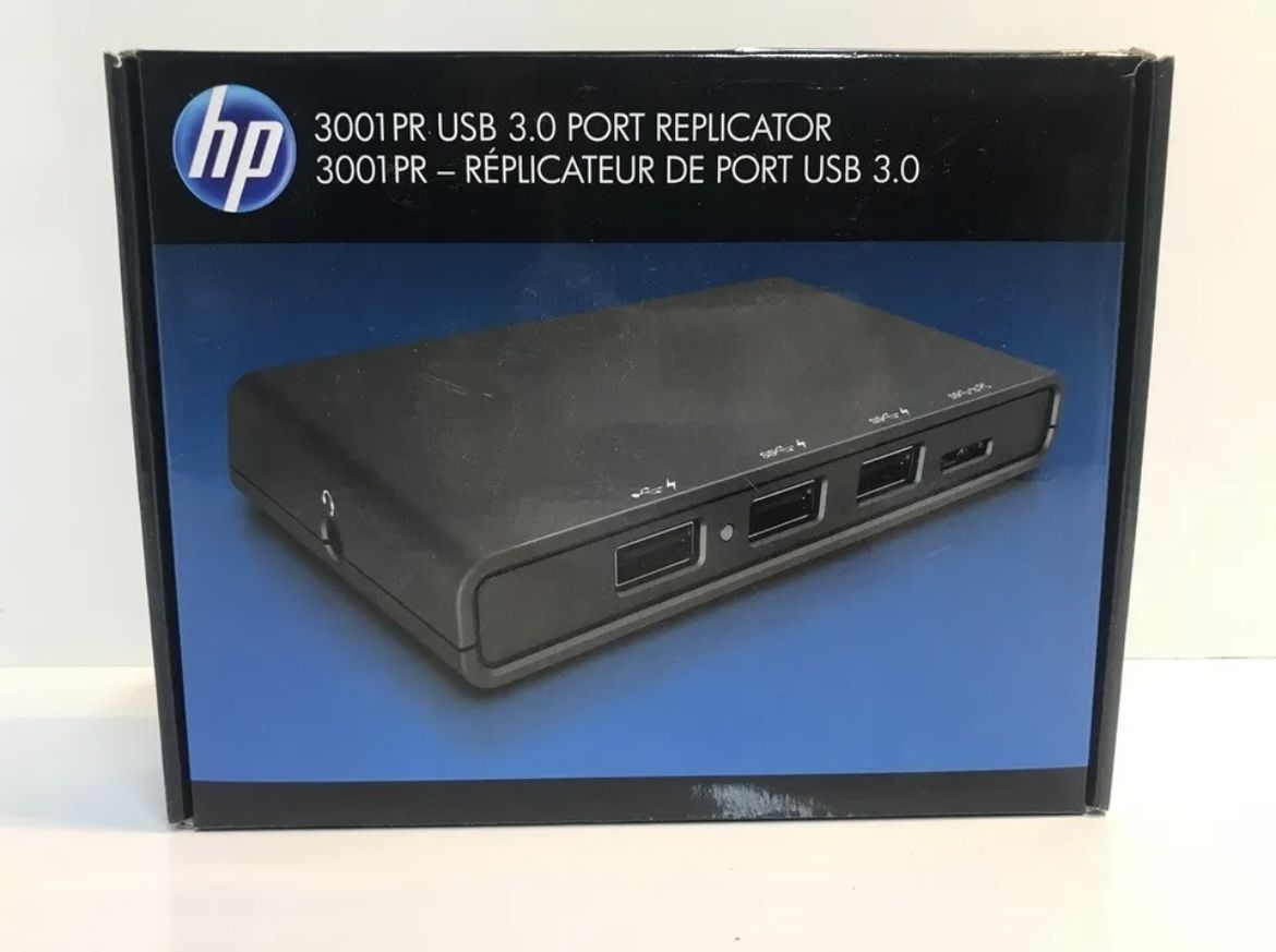 HP 3001PR USB 3.0 Port Replicator w/ AC Adapter **NEW**