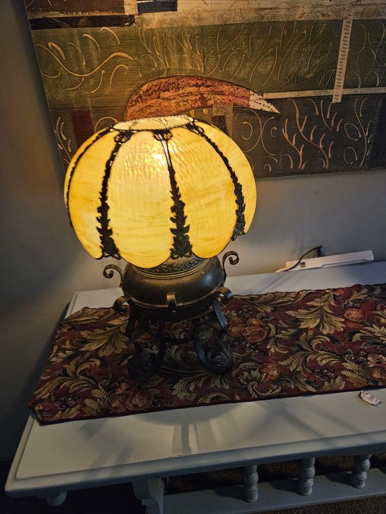 B&H Table Lamp with glass shade