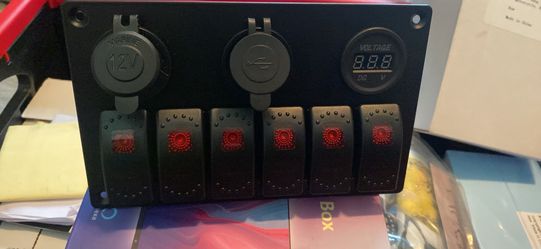 Red 6 Gang Marine Switch Panel