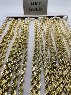 14K Diamond Cut Rope Chains flash sale! See Description For Sizes 