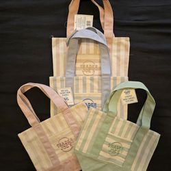 4 Trader Joe's Striped Mini Tote Bags
