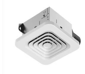 50 CFM Ceiling/Wall Mount No Cut Clip-Lock, Roomside Installation Square Bathroom Exhaust Fan, ENERGY STAR