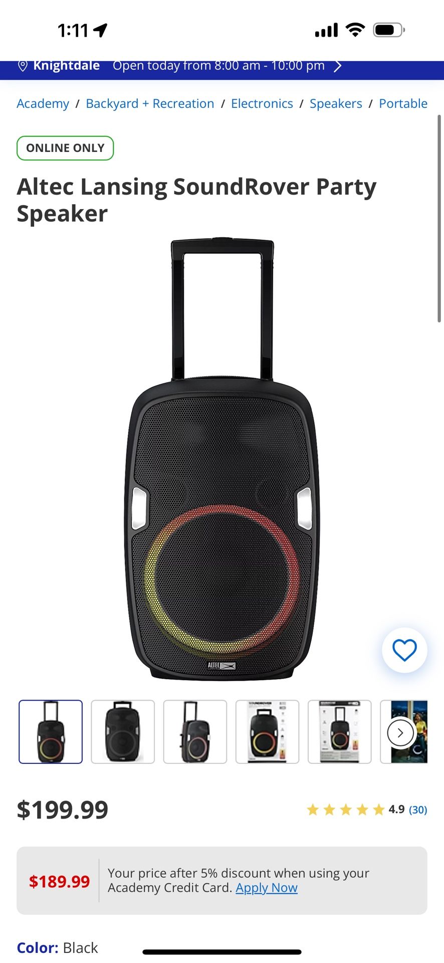 Altec Lansing SoundRover Party Speaker 