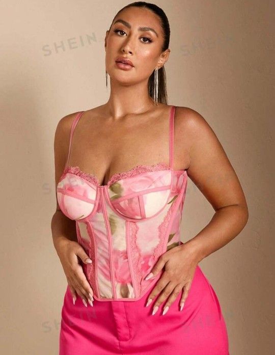 Pink Floral Corset
