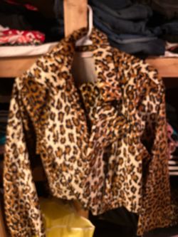 Suede leopard print set