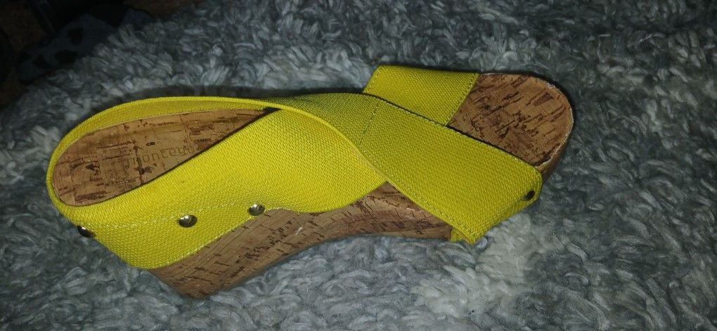 Yellow Wedges Sandals