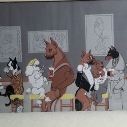 Constance depler hep hounds and bar hounds lithographs print from the 1950s size is 30x14 with frame