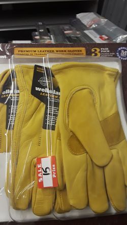 3 pack Leather glove. Wells Lamont small medium large x large