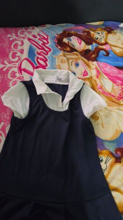 Girls uniform 10 to 12 blue and white