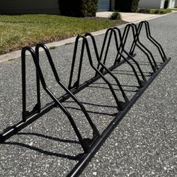 Simple Houseware 5 Bike Bicycle Floor Parking Adjustable Storage Stand, Black