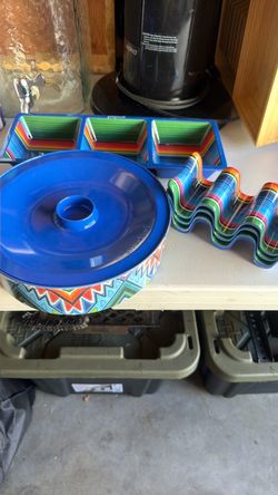 Colorful Serape Fiesta Serving Set