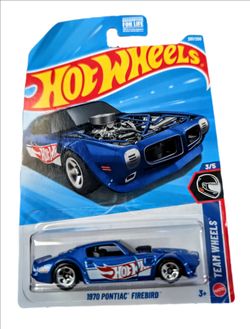 Hot Wheels Team Wheels 1970 Pontiac Firebird 1:64 Blue Diecast Unopened Box