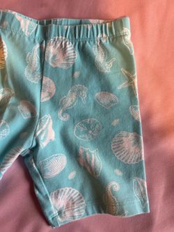 Kids Teal Seashell Print Shorts