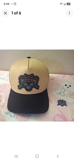 Ferretti Colorblock Snapback Hat Adjustable Panter Logo Patch Beige/Black