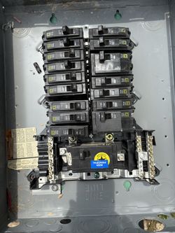 Circuit Breaker Panel Without Cover.  Lots Of Good Breakers. 