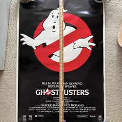 1984/85 GHOSTBUSTERS VIDEO STORE POSTER 41" X 21"