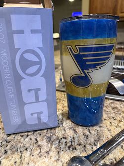 HOGG Modern Curve Tumbler featuring a custom St. Louis Blues with DONNELL on it