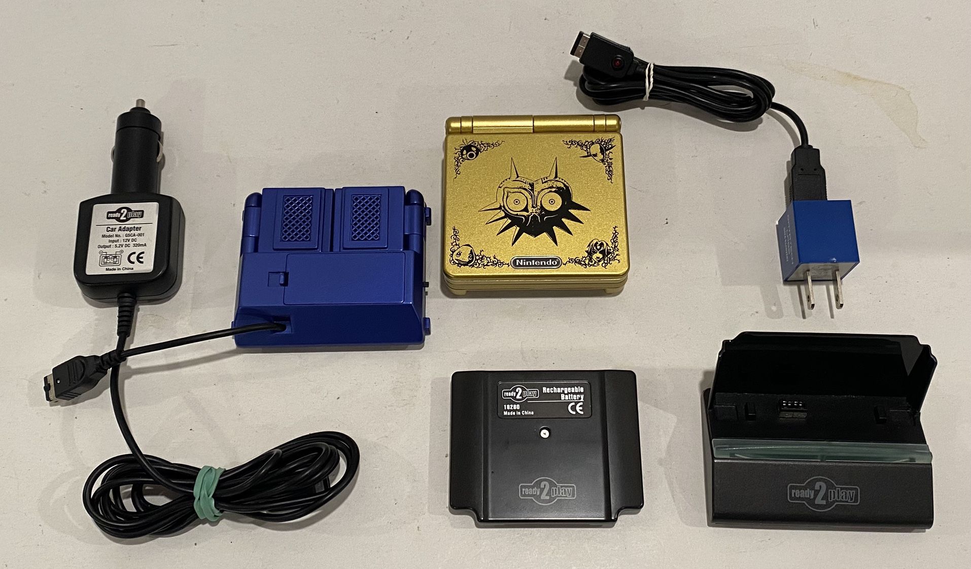 Reshelled Nintendo Gameboy Advance SP Console With Charger And Extras