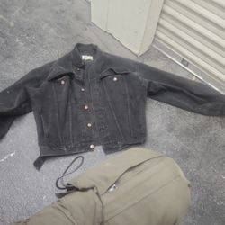 Vintage Jordache Black Denim Jacket, Xl