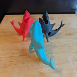 3 Silicone Shark Spoon Chopstick Holders