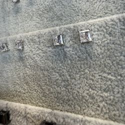 Princess Cut   .8 Carat Per Piece Moissanite Earring 