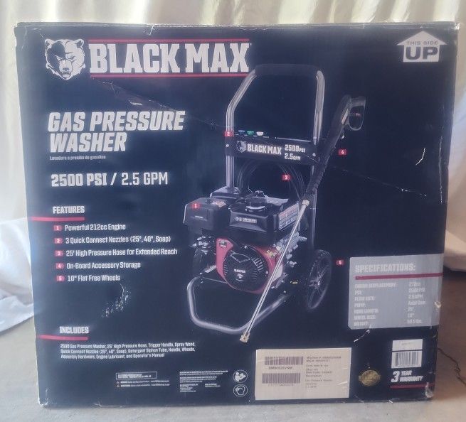 Blackmax 2500 PSI Pressre Washer