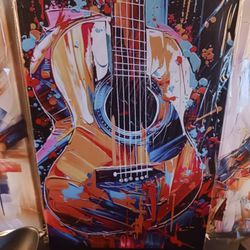 Modern Abstract Guitar Print