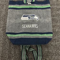 Seattle Seahawks NFL Football Backpack Travel Bag Woven Sack Bookbag