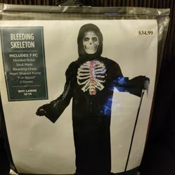 Bleeding Skeleton Halloween Costume Boy Large 12 - 14   Brand New Never Worn.      