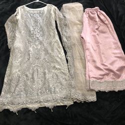 Pakistani Designer Net Shalwar Kameez With Sharara Fully Embroidered Fancy Party Wear Eid Clothes 