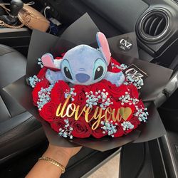 Stitch Bouquet Ramo De Rosas