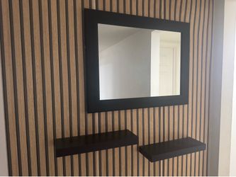 Black Mirror and Floating Shelves