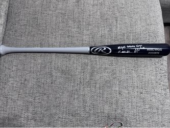 Miguel Vargas Signed Black Rawlings Bat Dodgers "1st MLB Hit 8/3/22" Beckett Wit