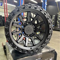Lock Off-Road Lunatic Matte Black 17x9 6x139.7 Wheels in Stock For Sale Fits CHEVY GMC TACOMA TUNDRA